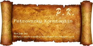 Petrovszky Konstantin névjegykártya